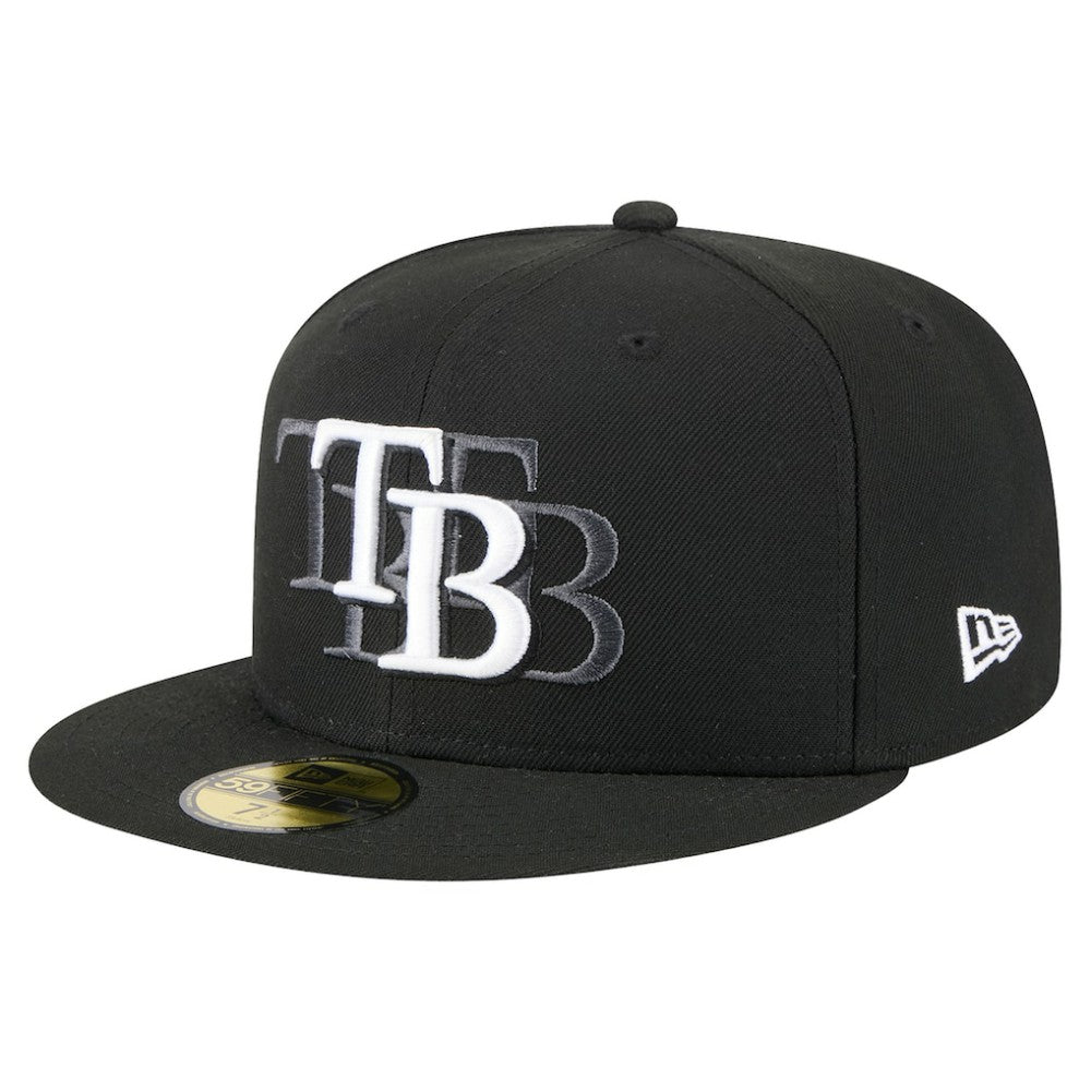Tampa Bay Rays New Era Tri-Hit 59FIFTY Fitted Hat - Black - New Era Lifestyle