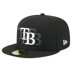 Tampa Bay Rays New Era Tri-Hit 59FIFTY Fitted Hat - Black - New Era Lifestyle