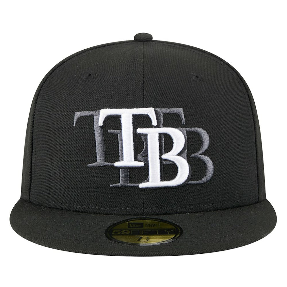 Tampa Bay Rays New Era Tri-Hit 59FIFTY Fitted Hat - Black - New Era Lifestyle