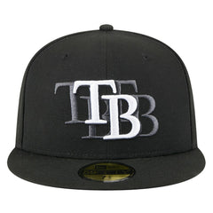 Tampa Bay Rays New Era Tri-Hit 59FIFTY Fitted Hat - Black - New Era Lifestyle