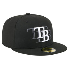 Tampa Bay Rays New Era Tri-Hit 59FIFTY Fitted Hat - Black - New Era Lifestyle