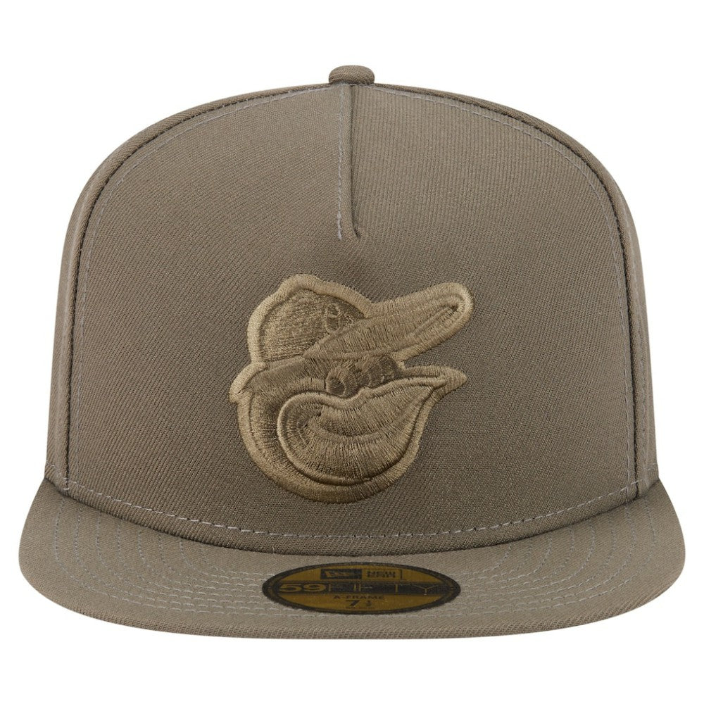 Baltimore Orioles New Era Color Pack A-Frame 59FIFTY Fitted Hat - Olive - New Era Discount