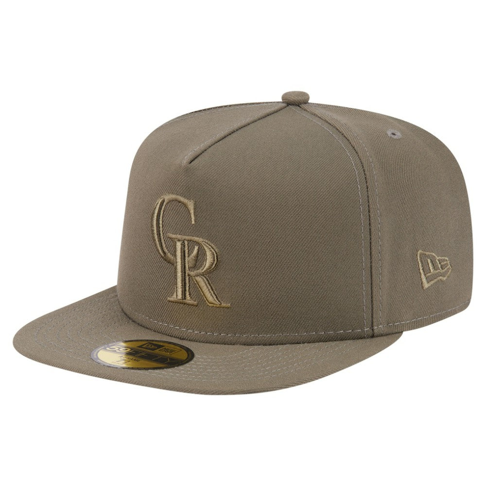Colorado Rockies New Era Color Pack A-Frame 59FIFTY Fitted Hat - Olive - New Era on Sale