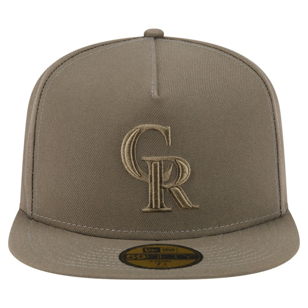 Colorado Rockies New Era Color Pack A-Frame 59FIFTY Fitted Hat - Olive - New Era on Sale