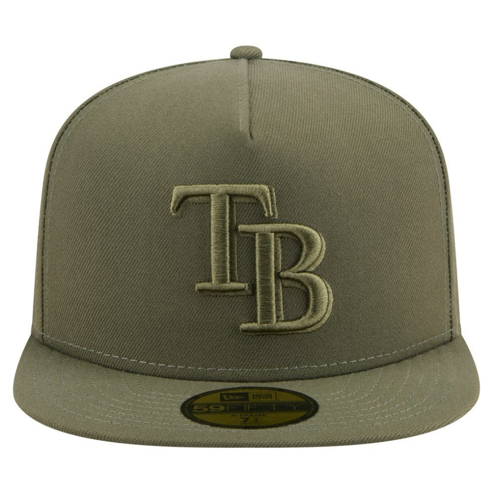 Tampa Bay Rays New Era Color Pack A-Frame 59FIFTY Fitted Hat - Olive - New Era Lifestyle