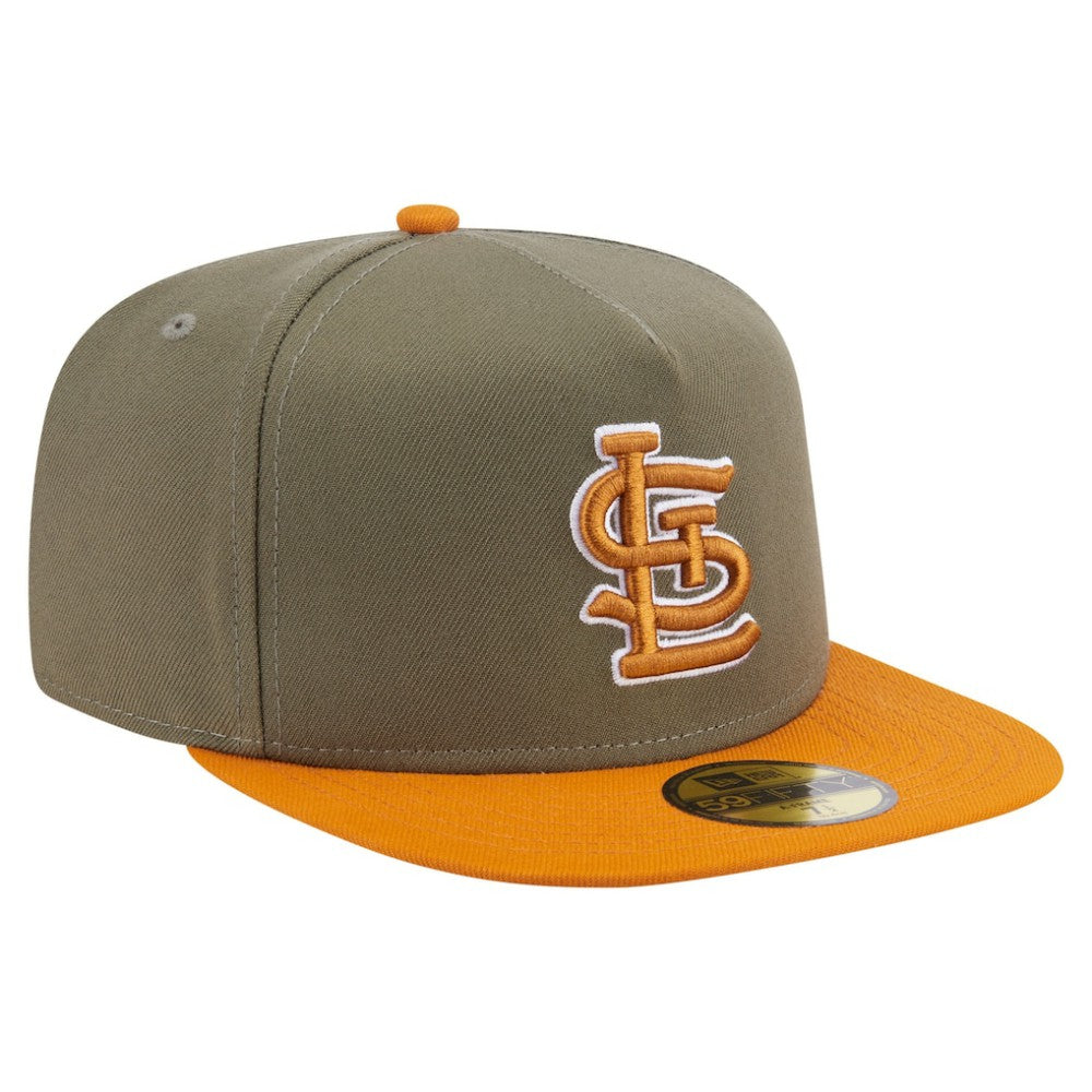 St. Louis Cardinals New Era Two-Tone Color Pack A-Frame 59FIFTY Fitted Hat - Olive/Orange - New Era on Sale