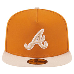 Atlanta Braves New Era Two-Tone Color Pack A-Frame 59FIFTY Fitted Hat - Orange/Light Beige - New Era Lifestyle
