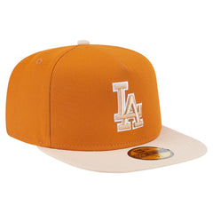 Los Angeles Dodgers New Era Two-Tone Color Pack A-Frame 59FIFTY Fitted Hat - Orange/Light Beige - New Era Online