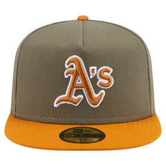 Athletics New Era Two-Tone Color Pack A-Frame 59FIFTY Fitted Hat - Olive/Orange - New Era Sale