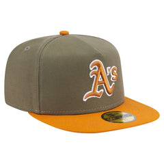 Athletics New Era Two-Tone Color Pack A-Frame 59FIFTY Fitted Hat - Olive/Orange - New Era Sale