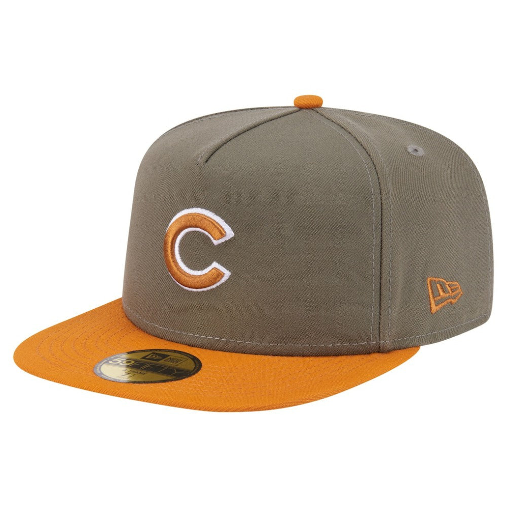 Chicago Cubs New Era Two-Tone Color Pack A-Frame 59FIFTY Fitted Hat - Olive/Orange - New Era Sale