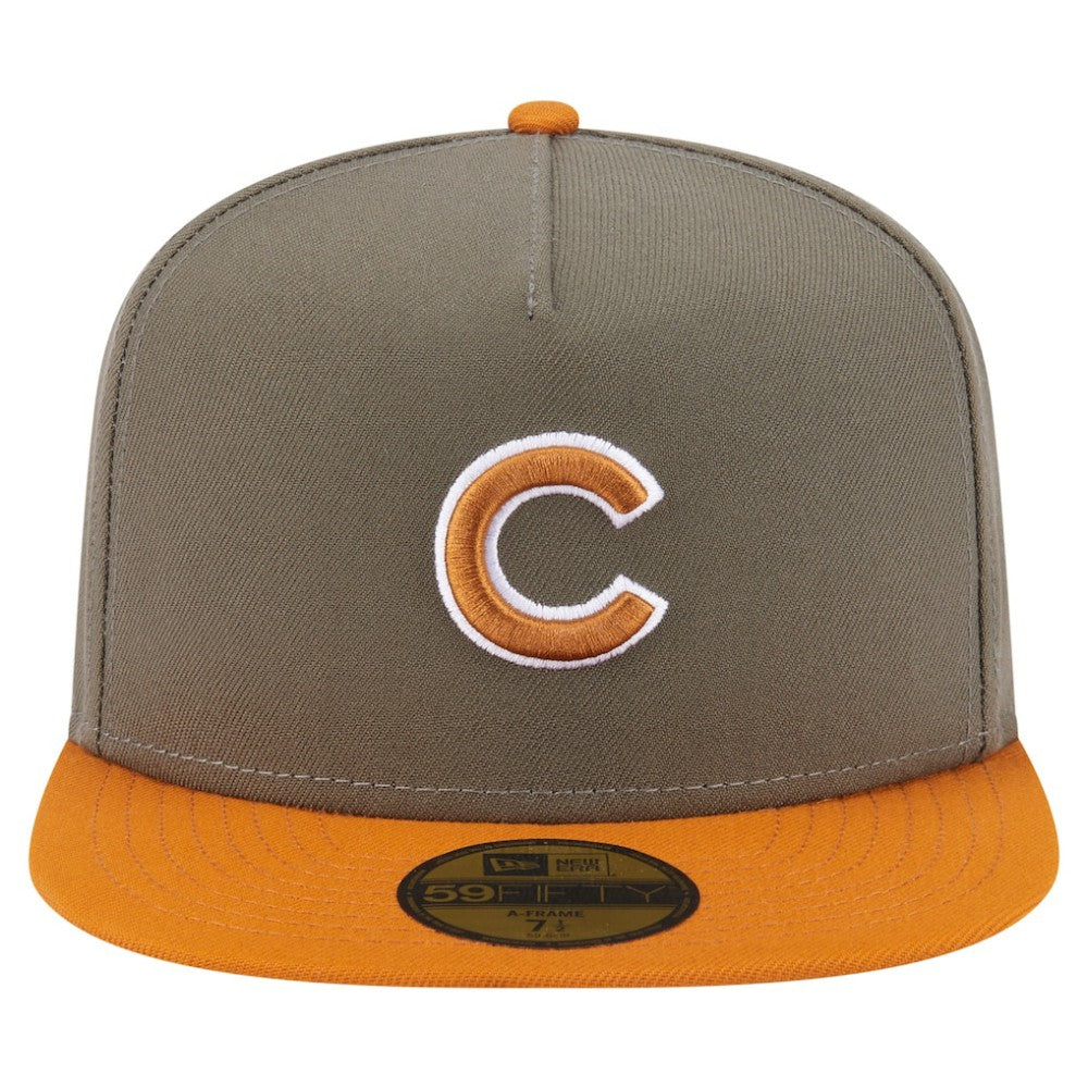 Chicago Cubs New Era Two-Tone Color Pack A-Frame 59FIFTY Fitted Hat - Olive/Orange - New Era Sale