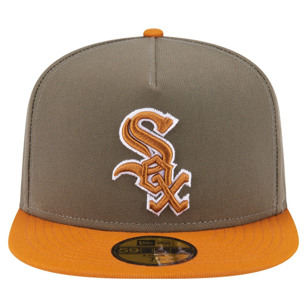 Chicago White Sox New Era Two-Tone Color Pack A-Frame 59FIFTY Fitted Hat - Olive/Orange - New Era on Sale