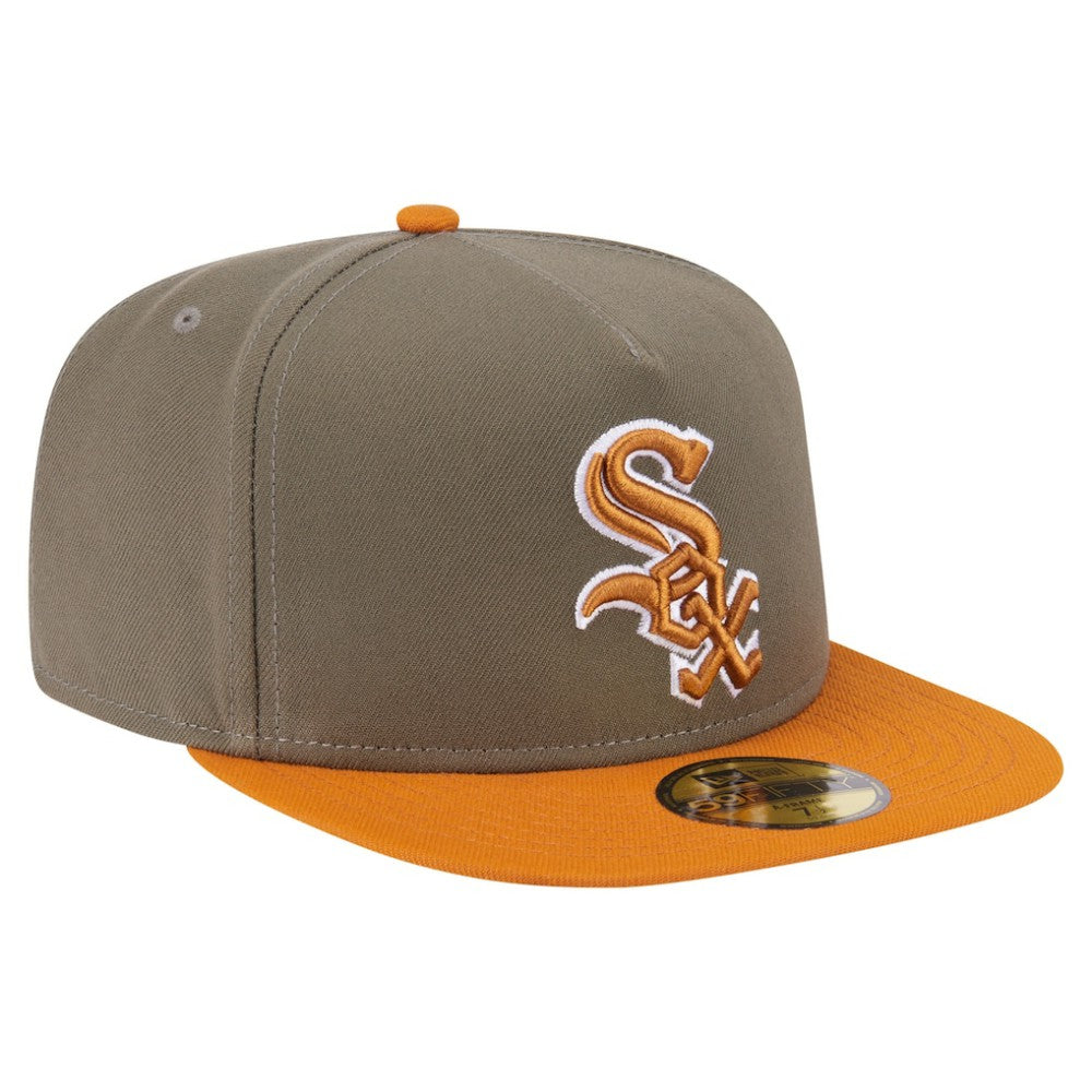 Chicago White Sox New Era Two-Tone Color Pack A-Frame 59FIFTY Fitted Hat - Olive/Orange - New Era on Sale