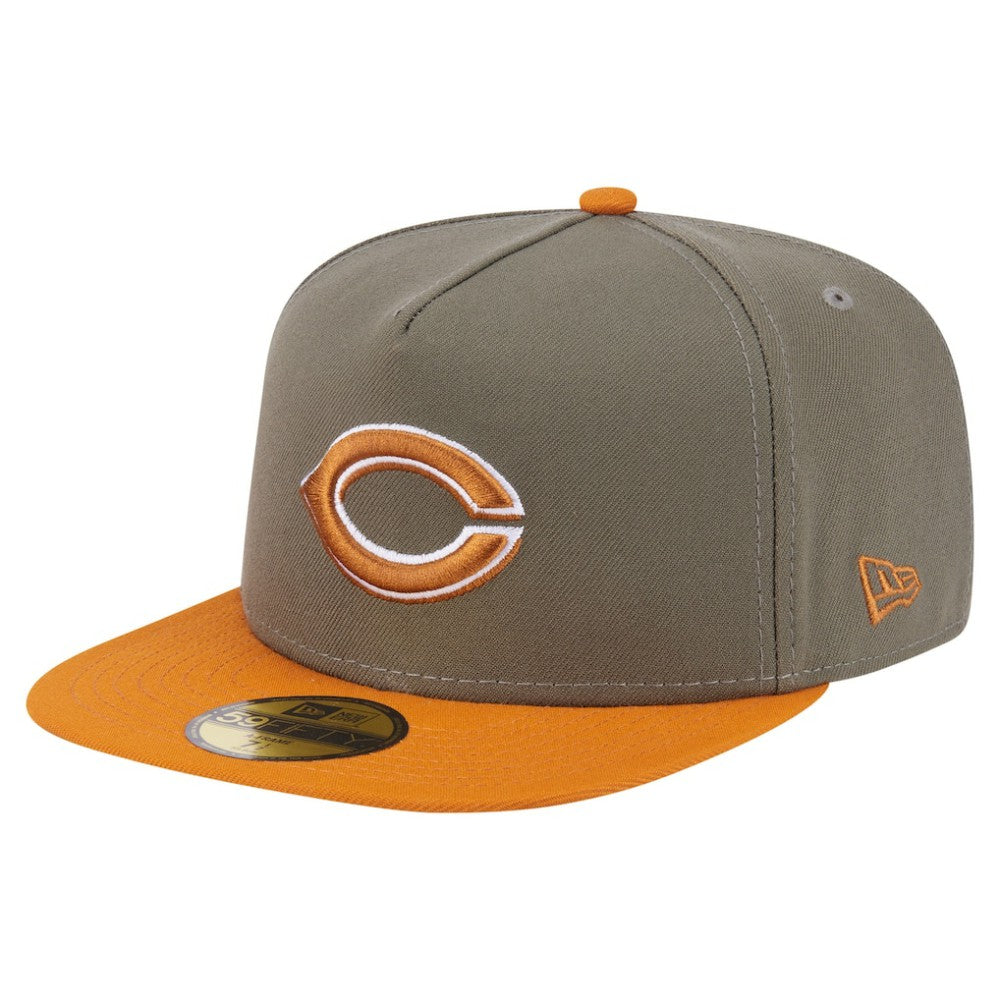 Cincinnati Reds New Era Two-Tone Color Pack A-Frame 59FIFTY Fitted Hat - Olive/Orange - New Era Sale