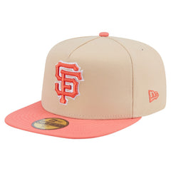 San Francisco Giants New Era Two-Tone Color Pack A-Frame 59FIFTY Fitted Hat - Light Beige/Coral - New Era Online
