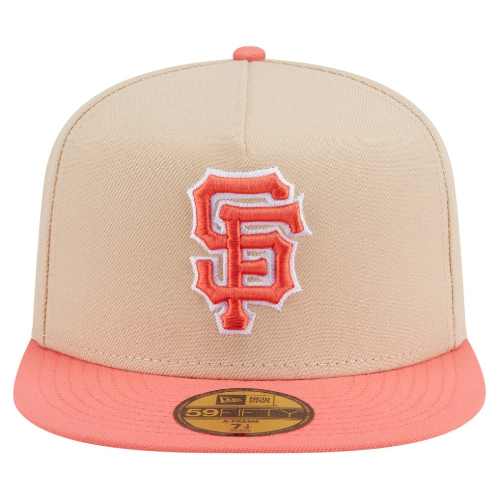 San Francisco Giants New Era Two-Tone Color Pack A-Frame 59FIFTY Fitted Hat - Light Beige/Coral - New Era Online