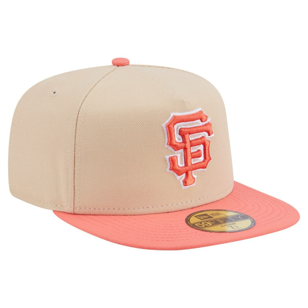 San Francisco Giants New Era Two-Tone Color Pack A-Frame 59FIFTY Fitted Hat - Light Beige/Coral - New Era Online