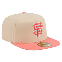 San Francisco Giants New Era Two-Tone Color Pack A-Frame 59FIFTY Fitted Hat - Light Beige/Coral - New Era Online