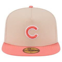 Chicago Cubs New Era Two-Tone Color Pack A-Frame 59FIFTY Fitted Hat - Light Beige/Coral - New Era Online