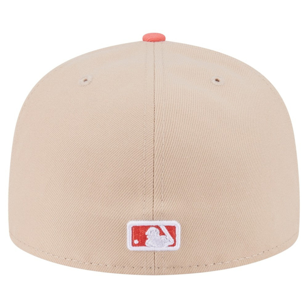 Chicago Cubs New Era Two-Tone Color Pack A-Frame 59FIFTY Fitted Hat - Light Beige/Coral - New Era Online
