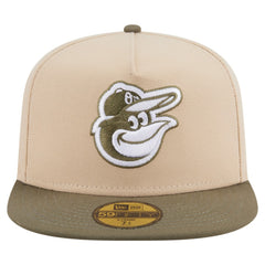 Baltimore Orioles New Era Two-Tone Color Pack A-Frame 59FIFTY Fitted Hat - Light Beige/Olive - New Era Online
