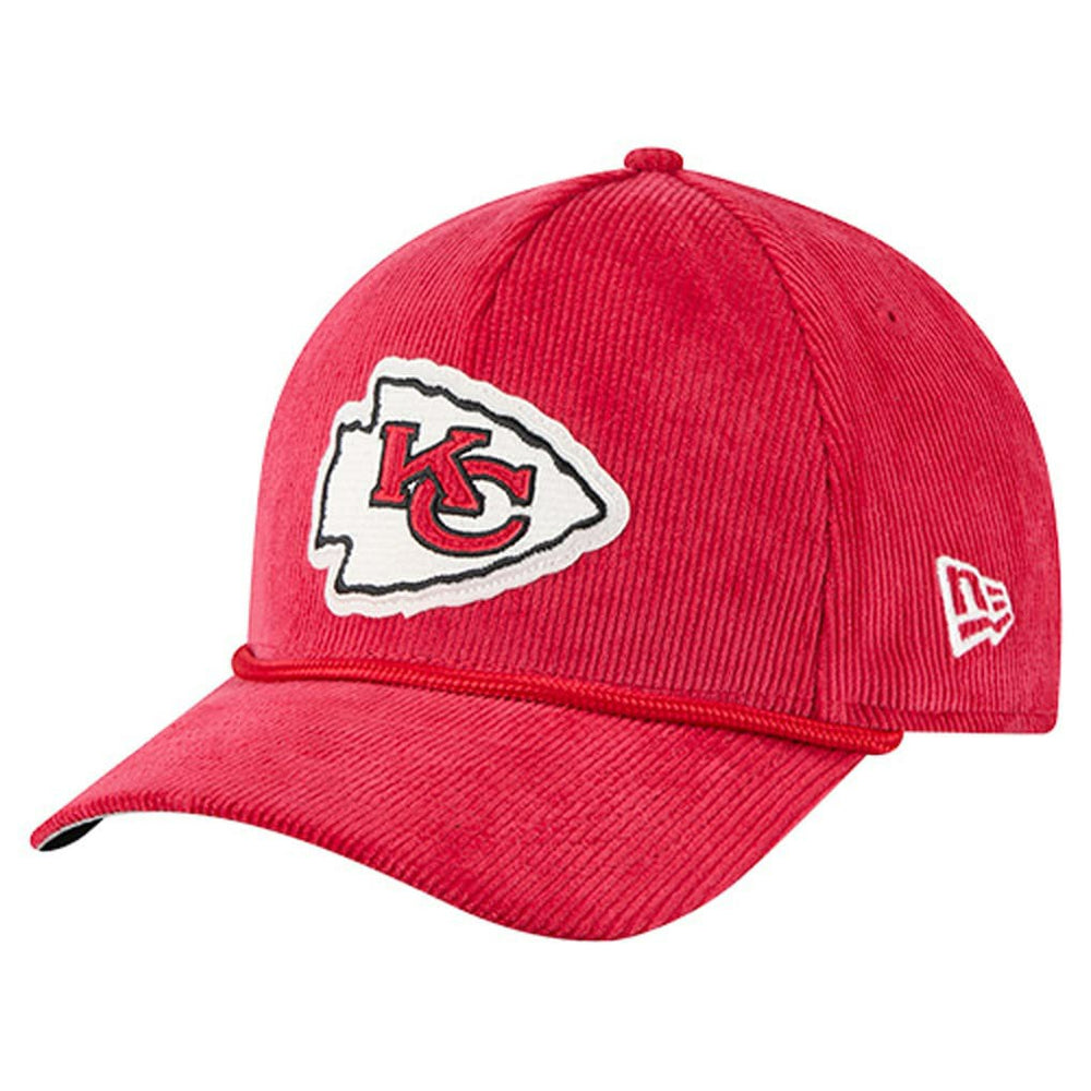 Kansas City Chiefs New Era Cord Corduroy 9FORTY A-Frame Adjustable Hat Red