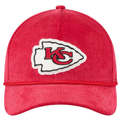 Kansas City Chiefs New Era Cord Corduroy 9FORTY A-Frame Adjustable Hat Red