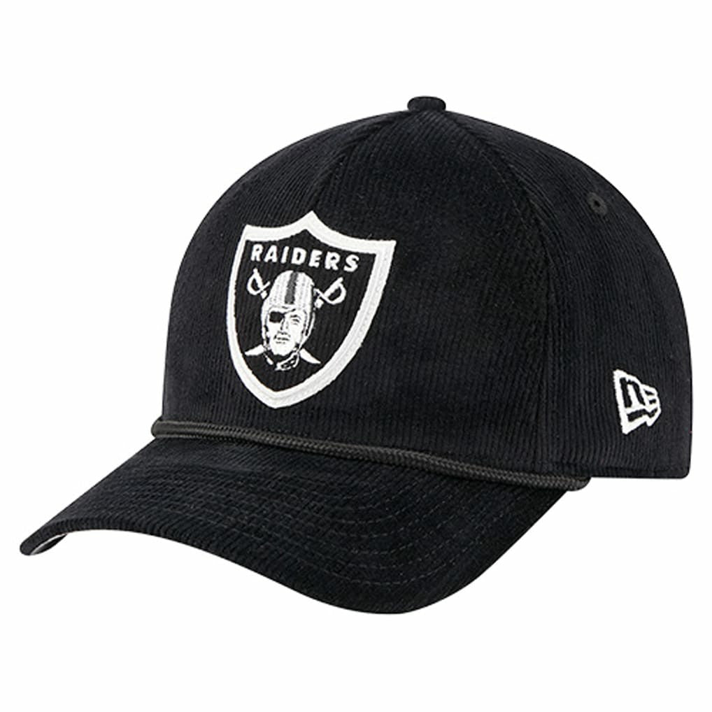 Las Vegas Raiders New Era Cord Corduroy 9FORTY A-Frame Adjustable Hat Black