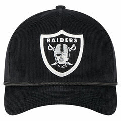 Las Vegas Raiders New Era Cord Corduroy 9FORTY A-Frame Adjustable Hat Black