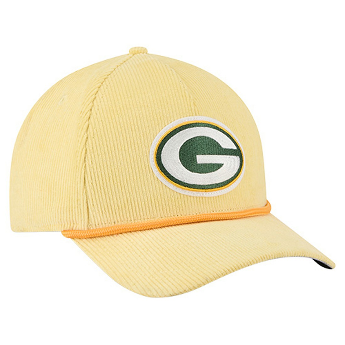 Green Bay Packers New Era Cord Corduroy 9FORTY A-Frame Adjustable Hat Gold