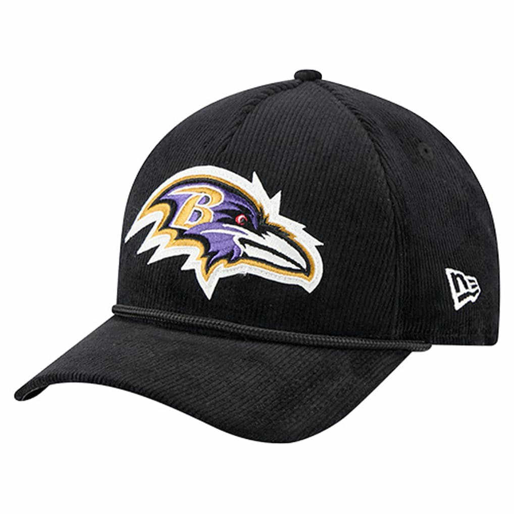 Baltimore Ravens New Era Cord Corduroy 9FORTY A-Frame Adjustable Hat Black