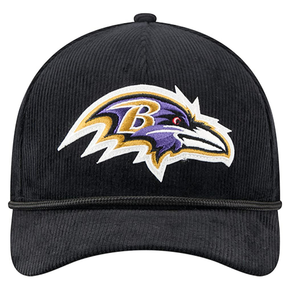 Baltimore Ravens New Era Cord Corduroy 9FORTY A-Frame Adjustable Hat Black