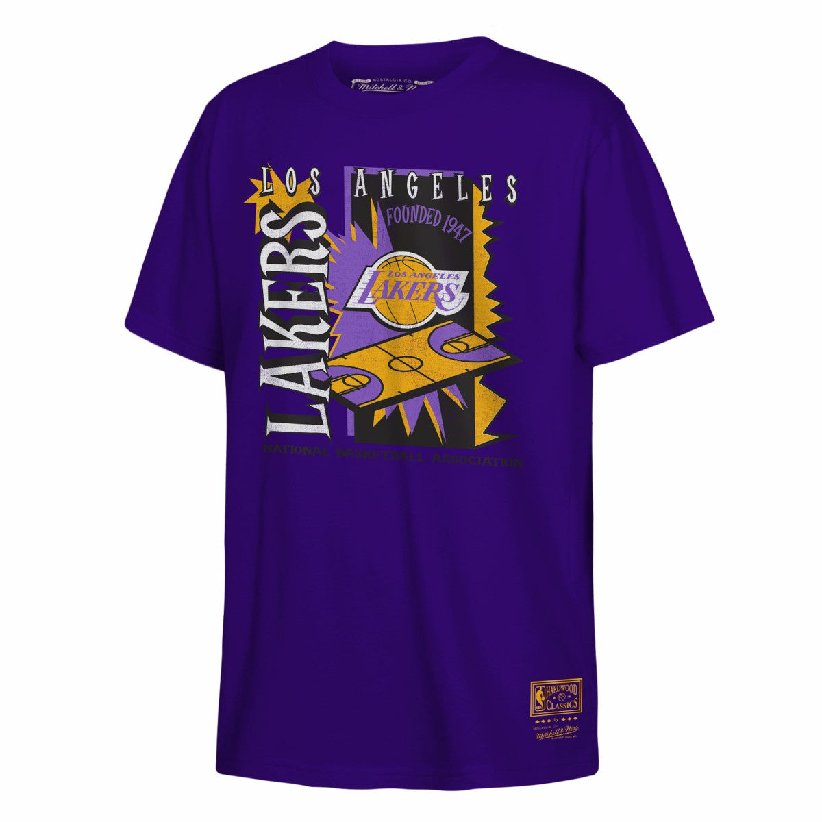 Los Angeles Lakers Youth Retro '90s Poster T-Shirt Purple | Mitchell & Ness Lifestyle