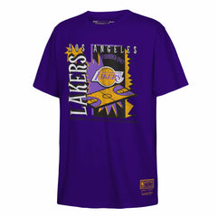 Los Angeles Lakers Youth Retro '90s Poster T-Shirt Purple | Mitchell & Ness Lifestyle