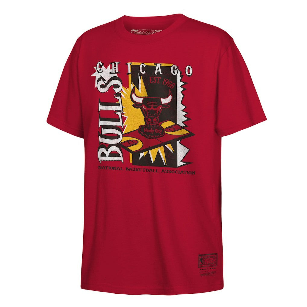 Chicago Bulls Youth Retro '90s Poster T-Shirt for sale Red | Mitchell & Ness Near Me