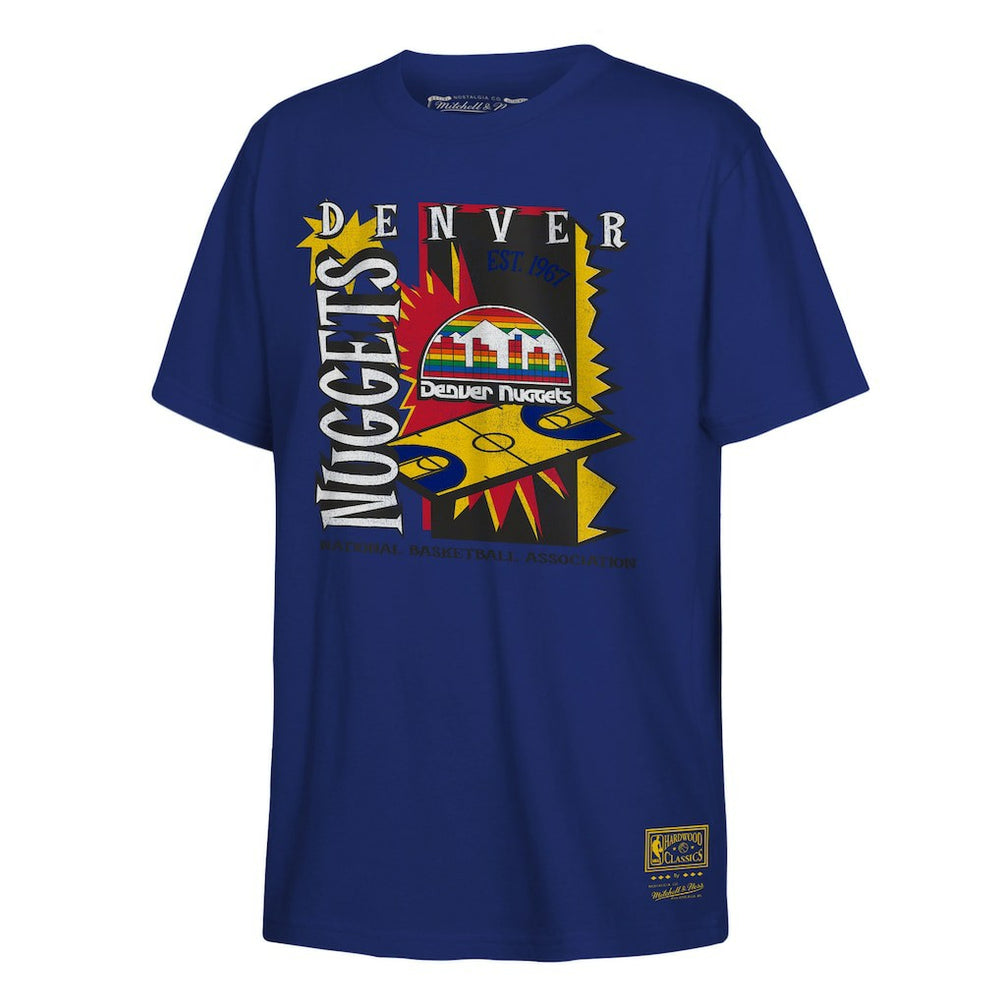 Denver Nuggets Youth Retro '90s Poster T-Shirt for sale Royal | Mitchell & Ness