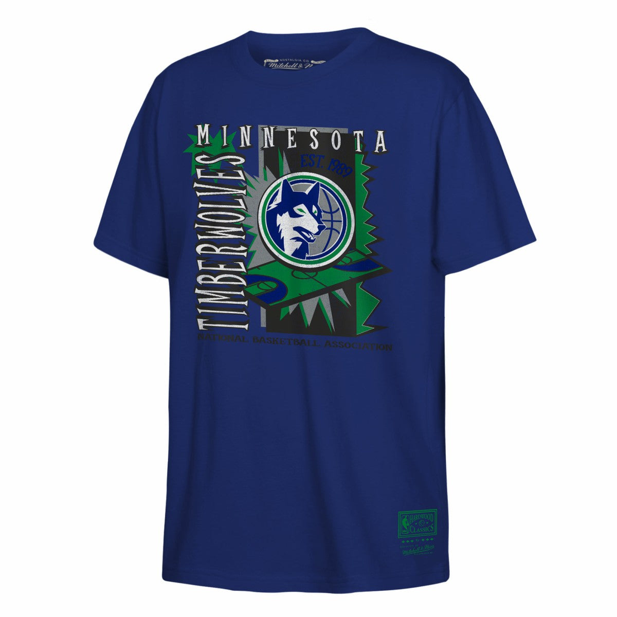 Minnesota Timberwolves Youth Retro '90s Poster T-Shirt Navy | Mitchell & Ness online