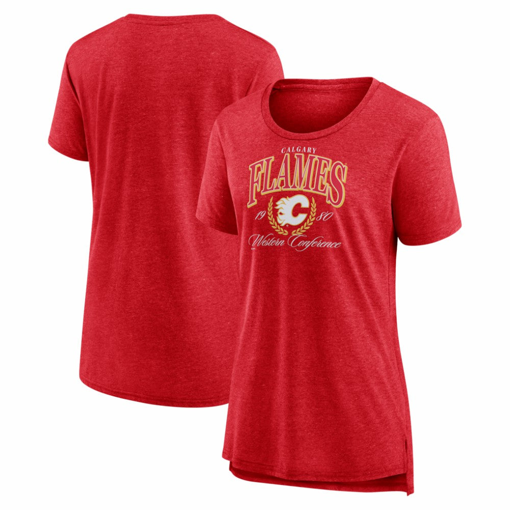 Calgary Flames Women's Reign Supreme Tri-Blend T-Shirt - Red - NHL 202742481
