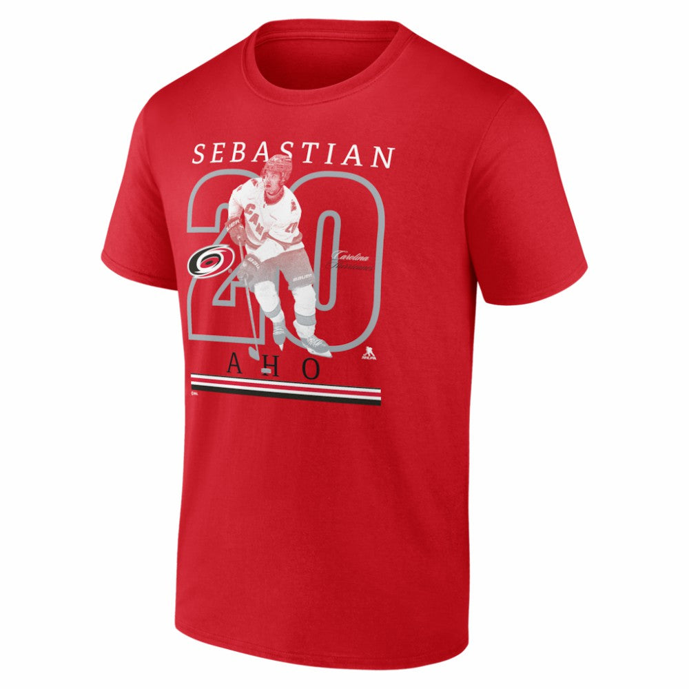 Sebastian Aho Carolina Hurricanes Player Show T-Shirt - Red - NHL 202742485