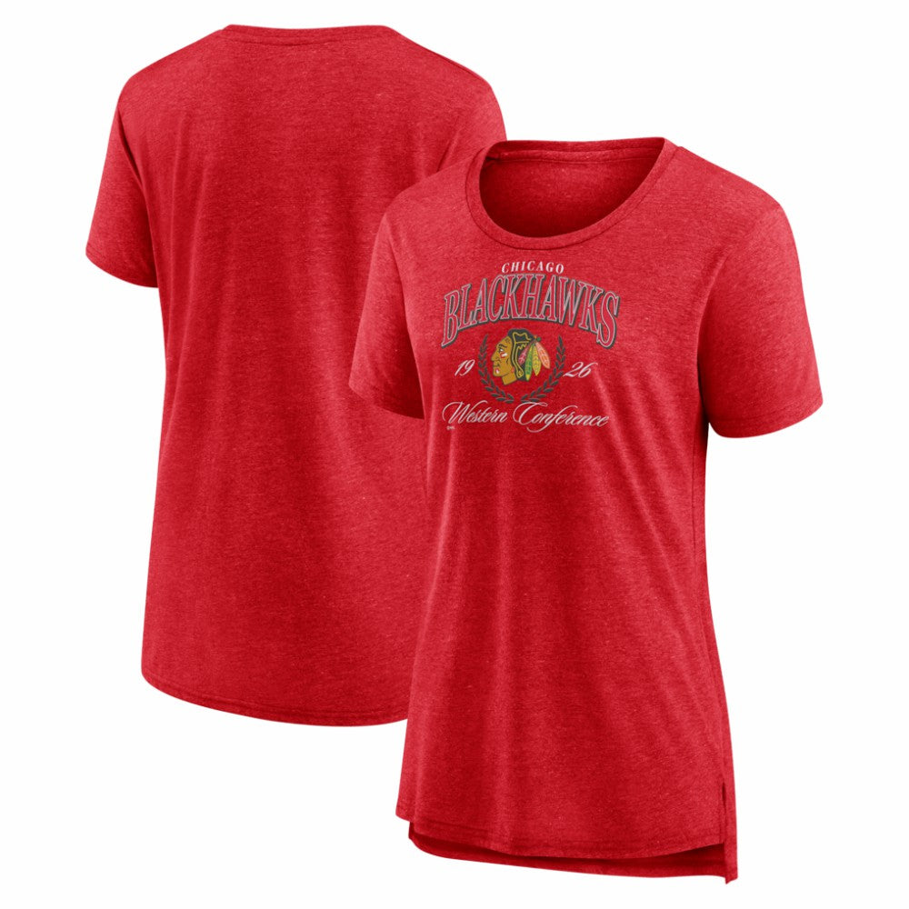 Chicago Blackhawks Women's Reign Supreme Tri-Blend T-Shirt - Red - NHL 202742493