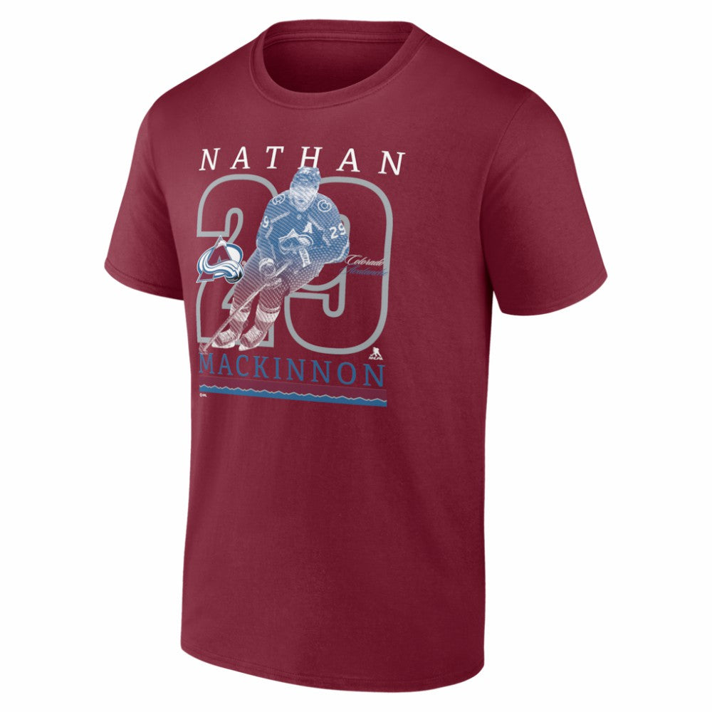 Nathan MacKinnon Colorado Avalanche Player Show T-Shirt - Burgundy - NHL 202742498