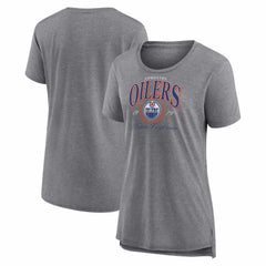 Edmonton Oilers Women's Reign Supreme Tri-Blend T-Shirt - Gray - NHL 202742520
