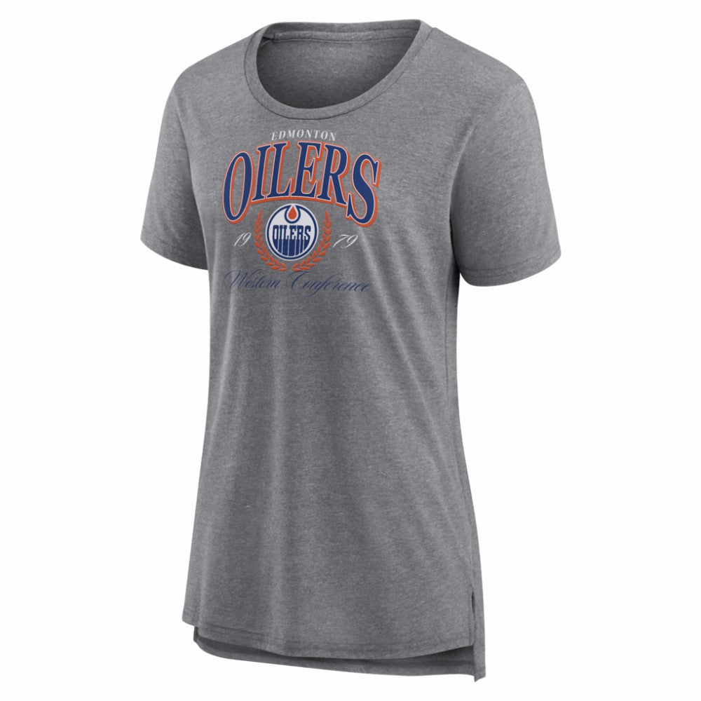 Edmonton Oilers Women's Reign Supreme Tri-Blend T-Shirt - Gray - NHL 202742520