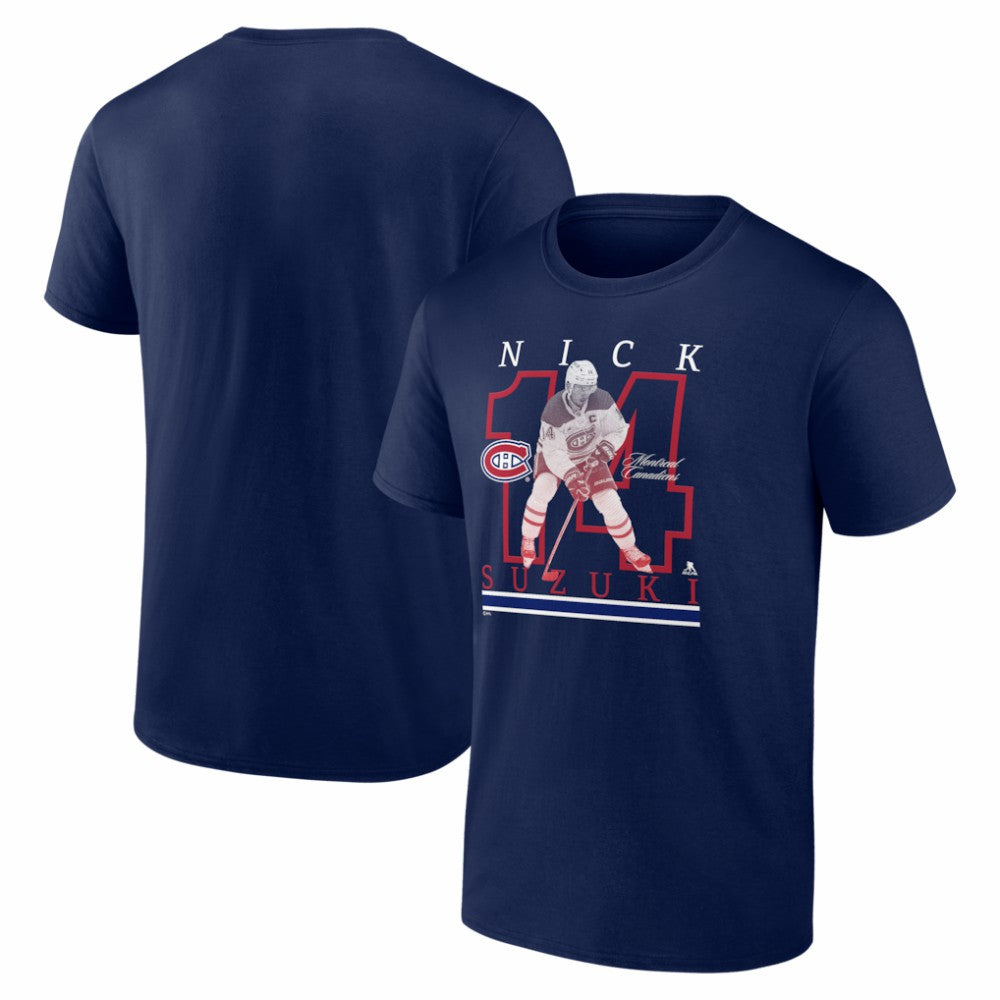 Nick Suzuki Montreal Canadiens Player Show T-Shirt - Navy - NHL 202742543