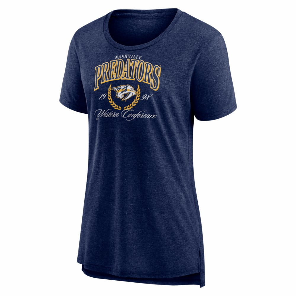 Nashville Predators Women's Reign Supreme Tri-Blend T-Shirt - Navy - NHL 202742549