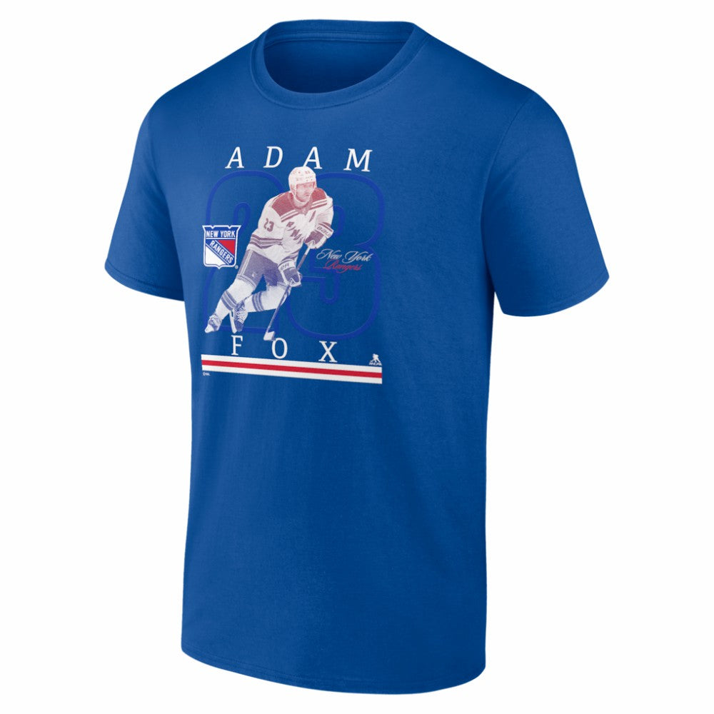 Adam Fox New York Rangers Player Show T-Shirt - Blue - NHL 202742565