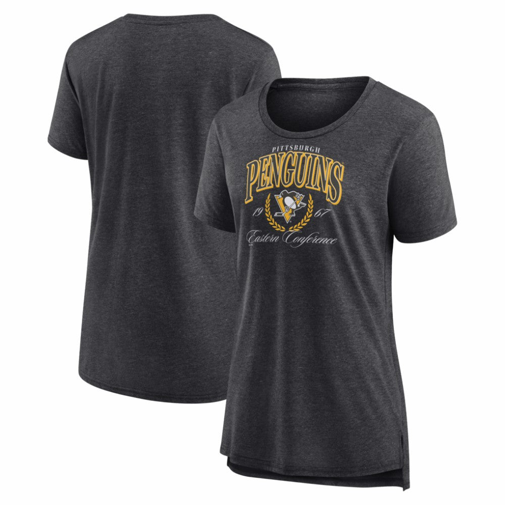 Pittsburgh Penguins Women's Reign Supreme Tri-Blend T-Shirt - Gray - NHL 202742584