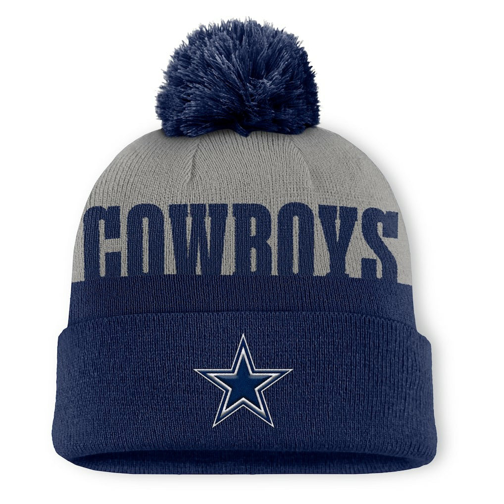 Fanatics Dallas Cowboys Punter Cuffed Knit Hat with Pom Navy
