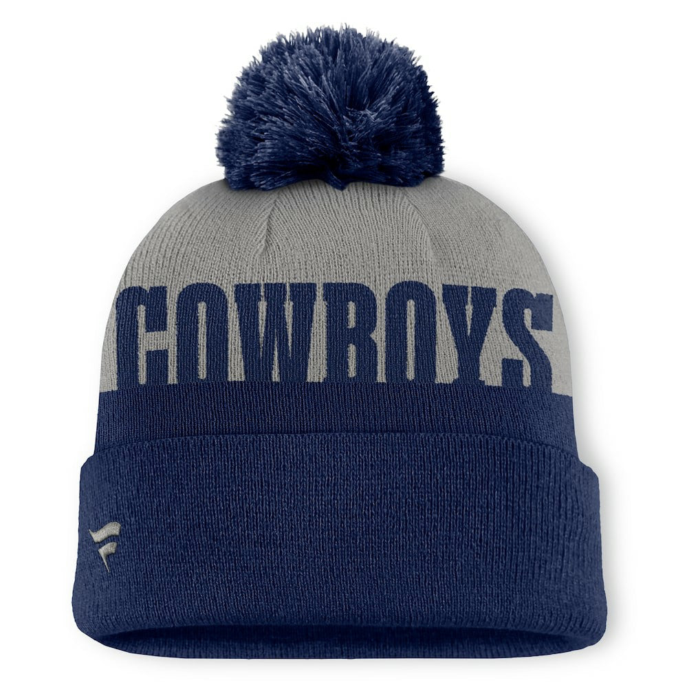 Fanatics Dallas Cowboys Punter Cuffed Knit Hat with Pom Navy
